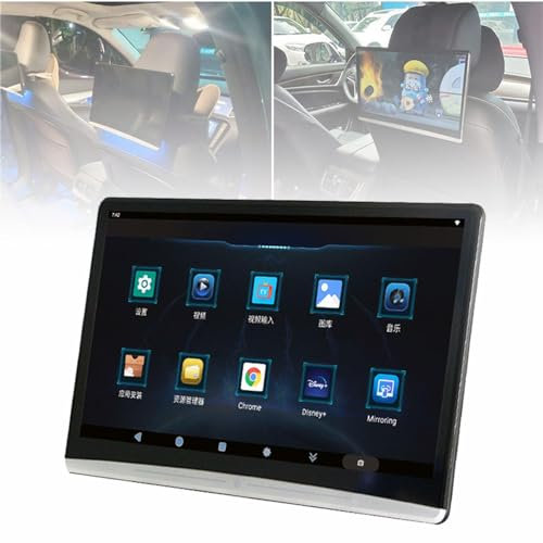 LTdlhFk Tablette Moniteur D'Appui-TêTe TV Voiture, 3 + 32G - Android 10.0 - Lecteur VidéO à éCran Tactile, Prise en Charge De La Mise en Miroir sans Fil du TéLéPhone, VidéO 4K, WiFi, Hdmi,14in