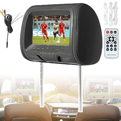 Monitor per Poggiatesta per Auto Da 7 Pollici (Mp5 Con Cerniera), Lettore Multimediale per Intrattenimento Sui Sedili Posteriori, Per Lettore Dvd E Video,Black-Nozipper