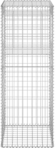 Generic Iron Gabion Basket Posts, Stable and Stylish Mesh Design for Garden and Patio, Long Lasting and Resistant with Top and Bottom Covers Included, Ideal for Garden Projects with
