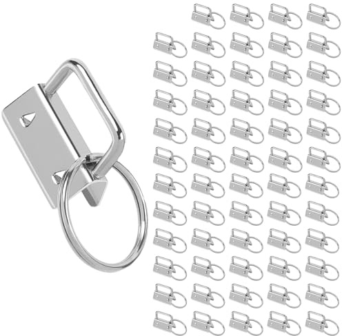 60 Stück Schlüsselband Rohlinge Klemmschließeanhänger 27mm | Schlüsselanhänger Hardware Klemmverschluss Anhänger mit Schlüsselring für Charm Armband DIY Handmade Lanyard Hardware