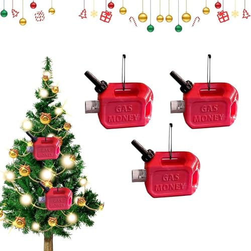 Weihnachtsbaumschmuck,3 PCS Weihnachten Geldgeschenke in Form Benzinkanisters, Weihnachtsbaumschmuk zum Aufhängen, Charms (A)