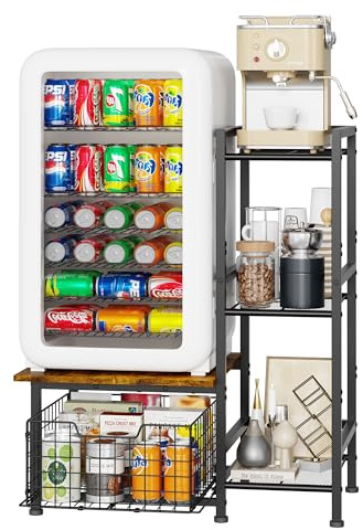 Yuyetuyo Mini Fridge Stand with Storage Shelves