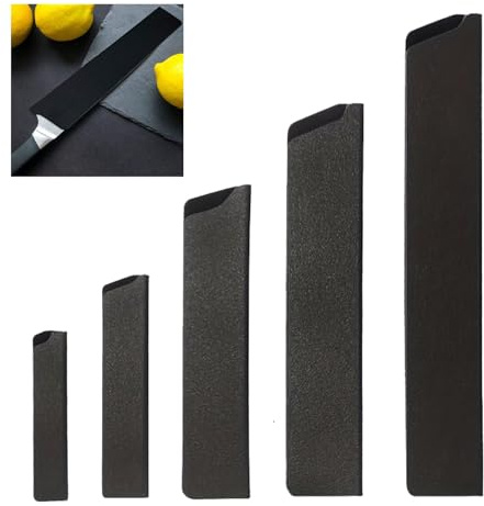 5 Pcs Knife Sheath Sleeves Knife Edge Guard Universal Blade Covers Knife Protector Sleeve Gentle on Your Blades Plastic Sheaths Non-Scratch Felt Lining for Kitchen Chef Knives(5, 6, 8, 9, 10 Inch)