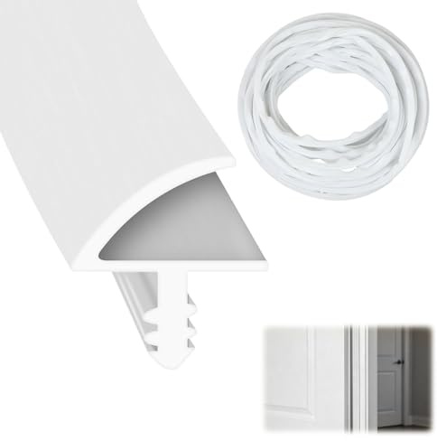 10 M Türdichtung, Dichtband Zarge, Türdichtung für Zimmertüren,Türrahmen Dichtung, TPE Silikon, Zargendichtung für Türen, Fenste, Schallschutz, 3 mm Nut und 11 mm Falz,Weiß