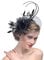 Hochzeit Kopfschmuck für Damen, Garn Braut Haarschmuck, Bankett Kleiner Hut, Brautschleier Kopfschmuck, Party Abend Haarclip Haarschmuck Haar- Zubehör, Schwarz, Einheitsgröße