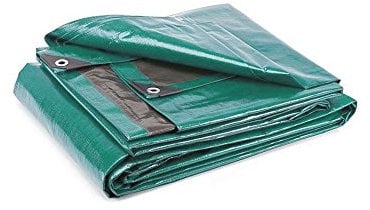 XONE Telo occhiellato Extra-Pesante 5x6mt 180g/mq, Super-Resistente, in polietilene antistrappo, Occhielli in Alluminio, Impermeabile con Corda di Rinforzo sui Bordi