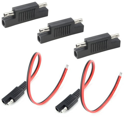 WMYCONGCONG 2 PCS SAE Extension Cable Connector AE Quick Disconnect Plug 18AWG 300mm + 3 PCS SAE Polarity Reverse Adapter Connectors for Solar Panel Charge