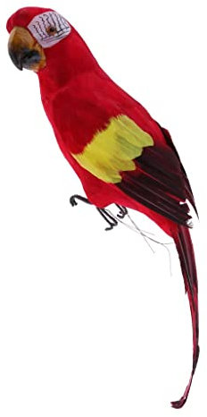Sharplace Deko Vogel Figur Vögelchen aus Künstliche Feder und Dekofigur Dekovögel, Rot, 45x10x9cm