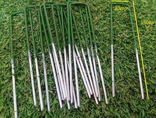 NGS Half Green Artificial Grass Turf U Pins Metal Galvanised Pegs Staples Weed x 20