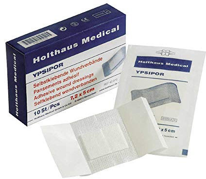 50x Holthaus Medical YPSIPOR steriler Wundverband Wundpflaster Wundpflaster, selbstklebend, 7,2x5cm