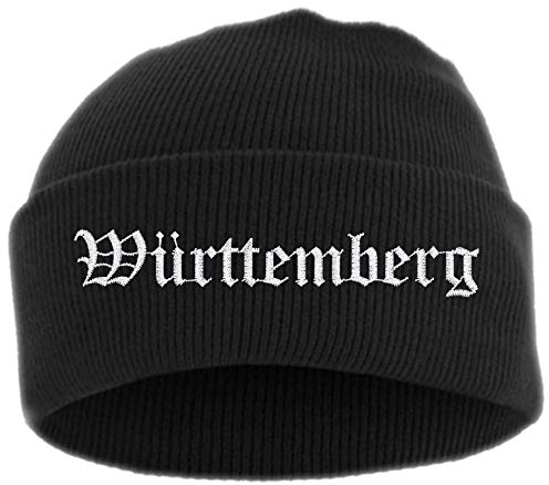 HB_Druck Württemberg Umschlagmütze - Mütze - Bestickt - Einheitsgröße Schwarz