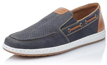 Rieker Uomo Mocassini 18266, Uomini Pantofole,Scarpe da College,Pantofola,Scarpe Basse,Elegante,Scarpe Business,Blu (Blau / 14),42 EU / 8 UK