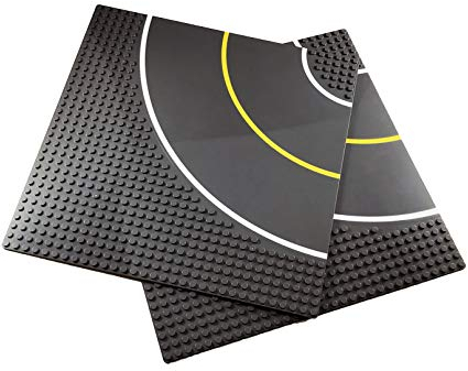 Apostrophe Games Klassischer Baustein Grundplatte kompatibel mit Allen wichtigen Marken (2X Kurve Straße) für Alter 7+