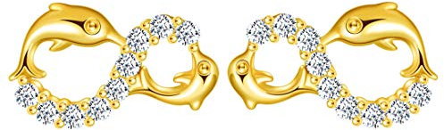 MicLee Damen Ohrringe Unendlichkeit Zeichen Delphin Ohrstecker 925 Sterling Silber Zirkonia Ohrschmuck mit Geschenkbeutel