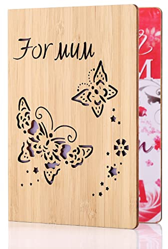 Mama Geburtstagskarte, Bambus Mütter Geburtstagskarte, Holz Geburtstagskarte für Mama von Tochter, alles Gute zum Geburtstagskarte für Mama, Dankeschön Karte für Mutter, Bambus Karte mit Umschlag