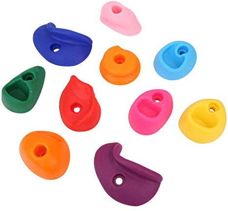 Clasken Kletternde Felswandgriffe, Verschleißfestigkeit Klettergriffe Große Klettergriffe Kletterwandgriffe Mehrfarbig für den Außenbereich für(Small 10 Pieces)