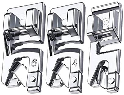 YANGWEN 3 Größen Gerollte Saum Druck Fuß Nähfuß Multifunktional rostfreier Stahl Schmäler Rollsaum für Haushaltsnähmaschinen (3 mm, 4 mm und 6 mm)