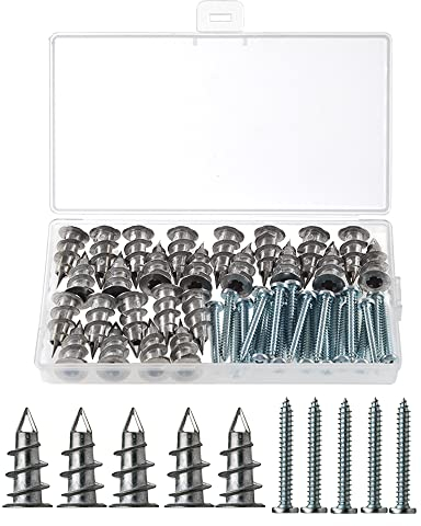YIXISI 25 Cheville pour Plaques de Plâtre + 25 Vis, Fixations Métal de Plaques de Plâtre, Cheville à Expansion Placo, Cheville Carreau de Platre