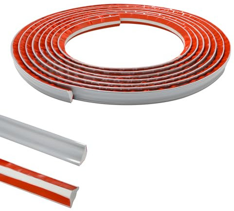 3 Meter PVC Abschlussleiste Selbstklebende für Arbeitsplatten Küche, Ecken, Fliesen, Abschlussprofile, Winkelleiste Eckfugen abdichten Wandabschlussleiste,19mmx10mm Grau