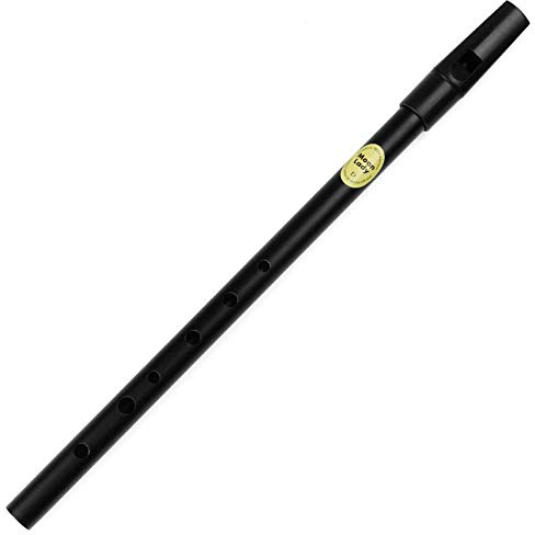 D-Taste 6-Loch-Metallflöte Irish Tin Whistle Flöte Irische Holzbläser-Minitaschen-Bambuspfeife (Color : D Key Black)