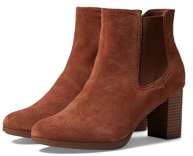 Clarks Bayla Rose - Stivali alla moda da donna, Camoscio marrone chiaro, 38 EU