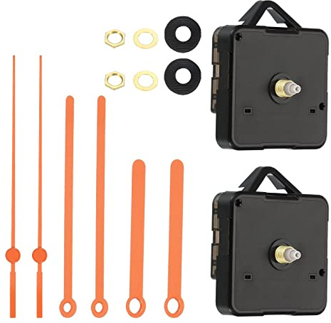 PATIKIL 2 Satz Quarz Uhrwerk Ersatz Kits DIY Silent Sweep Uhr Teile 1/2 Uhrwerk Wellenlänge passend für 2-3mm Uhr Zifferblatt Dicke Orange