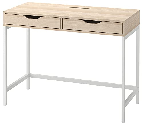 Ikea ALEX Schreibtisch, 100x48 cm, weiß gebeizt/Eichenoptik