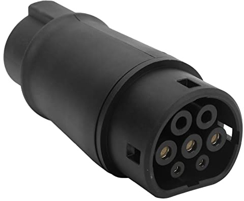 Aramox Adaptateur de Charge Type 1 vers Type 2 pour Véhicule Électrique, 16-32A, 220-250V, Thermoplastique, IP54, Standard US vers EU