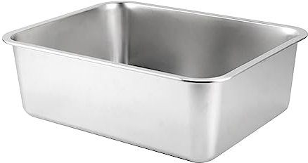 Sharplace Bac à litière pour Lapin en Acier Inoxydable pour Chaton, Surface Lisse et Facile à Nettoyer, côtés Hauts antirouille Polyvalents, 45x35x15cm