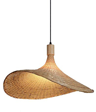 Suspension chapeau de paille en bambou tissé, lampe suspendue, luminaire suspendu en osier de ferme, lustres réglables en forme de chapeau de paille pour îlot de cuisine de salle à manger Made in