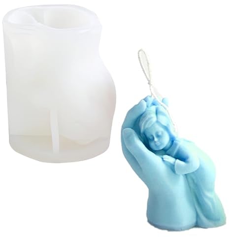 FORYNXHWIN Angel Girl Silicone Candle Molds, Mother's Hand Candle Mould - 3D Resin Casting Molds for DIY Aromatherapy Candles, Soap, Polymer Clay, and Home Decoration Crafts, Reusable & Easy to Use