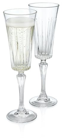 Set di 2 flute da champagne in cristallo per sposo e sposo, realizzate in Toscana (confezione regalo)