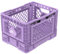 Bigant Heavy Duty Collapsible & Stackable Plastic Milk Crate - Snap Lock Foldable Industrial Garage Storage Bin Container Utility Tote Basket (Purple, 1 Small Crate)
