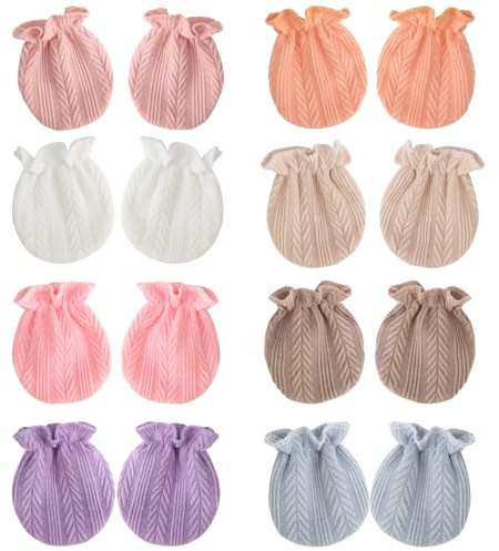 BQUBO Newborn Infant Toddler Mittens No Scratch Elastic Wrist Gloves Hypoallergenic for 0-6 Months Baby Boys Girls