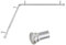TONIAL Gardinenstangen für Eckfenster, 81,3–218,4 cm Mittelstange, 50,8–208,3 cm Seitenstange, 1,9 cm dekorative Vorhangstangen mit kleinem Endknauf, Silber