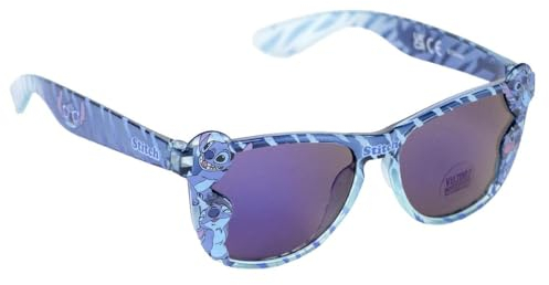 CARTOON Lunettes de soleil pour enfants Stitch Disney lentilles rectangulaires avec filtre UV400, bleu