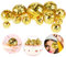 12 Pcs Disco Ball Cake Toppers - 5 Sizes, Table Centerpiece Decor for 70s Disco Themed Dance Party Supplies (Gold)