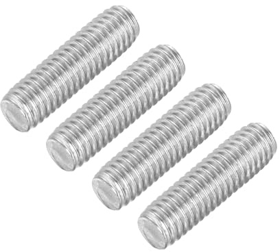 QUARKZMAN 4 Stück Gewindestangen, M6 x 20mm, 304 Edelstahl, Gewindestab mit metrischem Vollgewinde, M6-1 Gewindestift für Möbel- und Maschinenmontage