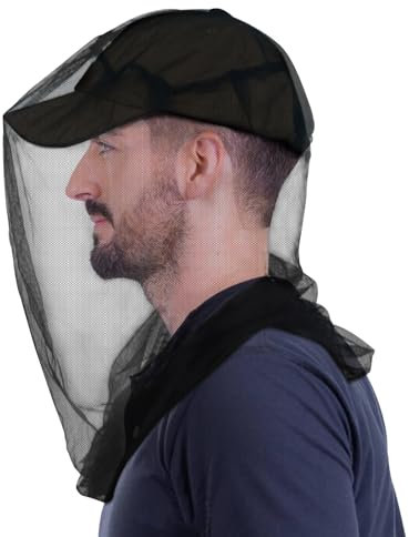 Premium Mosquito net Head for Insects, Moskitonetz Kopf 4 Pack | Ultra großes Insektenschutznetz mit extrafeinen Maschen für Camping, Wandern, Angeln, Gartenarbeit | Passt auf alle Hüte Head net