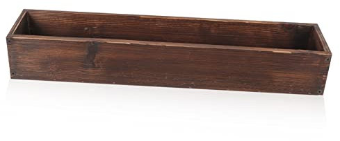 SEWOART Maceta De Madera Carbonizada para Suculentas Interior y Exterior, Jardinera Sin Agujeros para Balcón, Mini Jardinera Rústica para Alféizar, Maceta De Madera Anticorrosiva