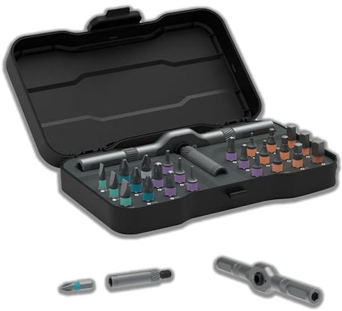 DIY Screwdriver 24 in 1, 24 in 1 Multi Bit Magnetic Screwdriver Set,Detachable T Ratchet Handle for Furniture Bicycle Computer Electronics Maintenance (1pcs)