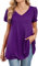 Enmain Camicia Donna Manica Corta Viola Camicette Estiva Scollo a V Maglietta vestibilità Ampia Elegante Casual T Shirt Blusa Manica Corta Donna Taglie Forti 2XL