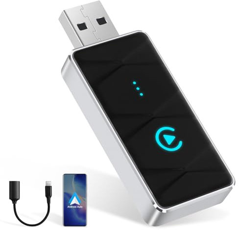 Adattatore wireless Android per auto, convertire Wired Android Auto in Wireless, Wireless Adattatore per vivavoce per auto, USB C/A super veloce e stabile