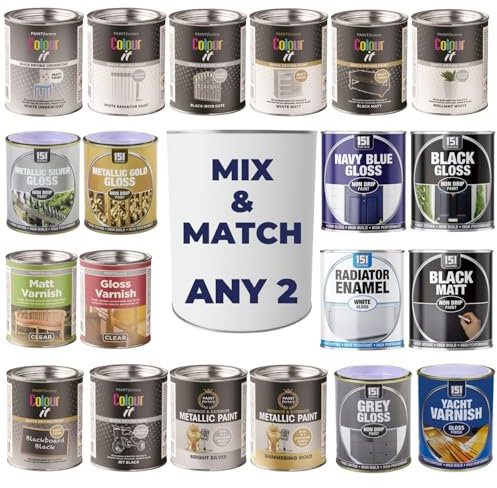 Premium Multi-Surface Tin Paint For Interior Exterior Gloss Matt Finish Bundle Mix & Match Any (2 x 300ml) | High-Performance, Quick-Drying, Non-Drip Formula for Metal, Wood, Concrete, Furniture, Door