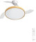 CREATE / WIND CLEAR STUDIO M/Ventilador de techo con luz blanco y madera clara con mando / 40W, Temporizador, Ø 108 cm, aspas retráctiles, 3 temperaturas de luz, función verano-invierno