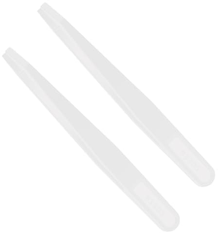 Lot de 2 pinces à épiler en plastique, blanches, antistatiques, sans poussière, longues pincettes de précision, pour outil de réparation, peut contenir des composants électroniques