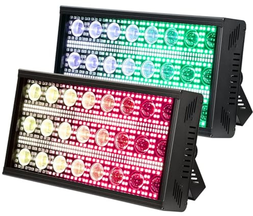 BETOPPER LF2405 300W Matrix Beam Strobe Light, RGB and White LED Stage Effect Light, 5/11/112CH DMX512 and RDM, 0-100% Linear Dimming, Auto/Sound/Master-Slave for DJ Club Bar Wedding Show，2Pack