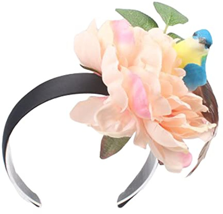 Yjcnelcr Kopfschmuck, florale Kopfbedeckung mit Vogel für Kinder, Halloween-Party, für Verkaufsmarkt, florale Kopfbedeckung, niedliche Blume mit Vogel, lustiges Stirnband