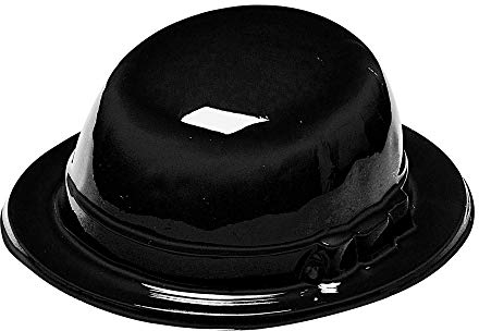 Widmann 1635A - Melonenhut, aus Plastik, Schwarz, Kopfbedeckung, Hut, Plastikhut, Kostümzubehör, Karneval