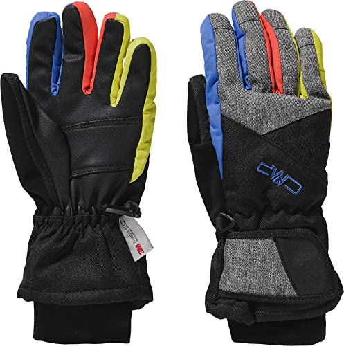 CMP - Twill-Skihandschuhe für Kinder, Black-Royal-Limeade, 6
